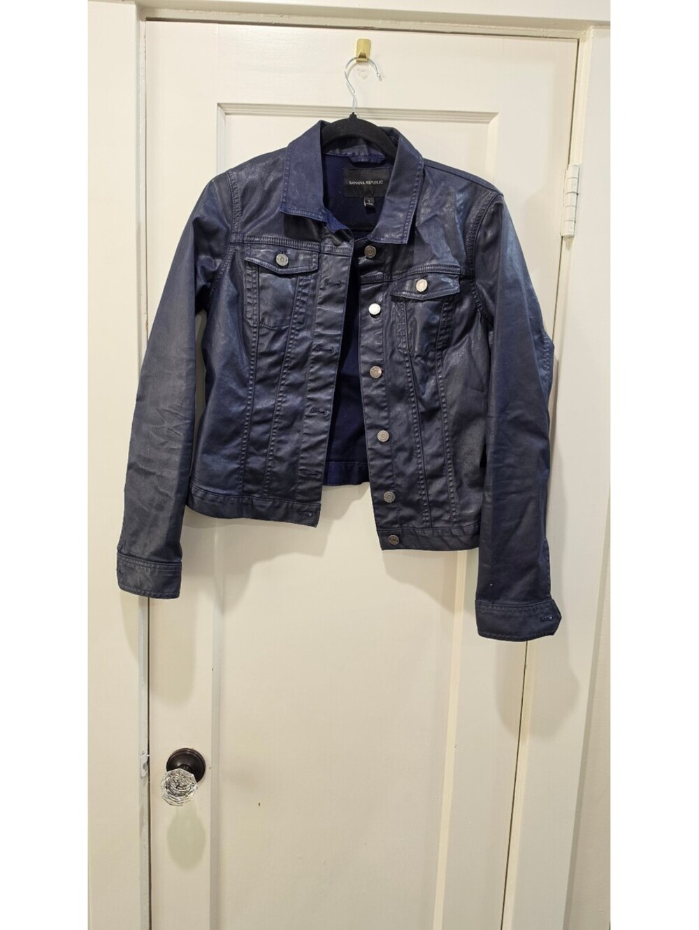 Banana Republic Navy Blue Coated Jacket Size S